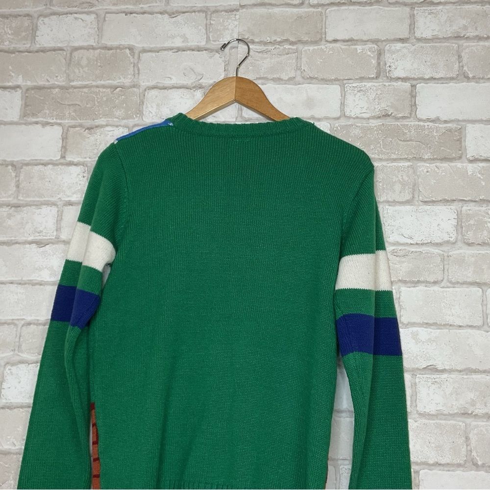 Festive Knit Green Christmas Santa Crewneck Size XL 14-16 - Picture 7 of 16